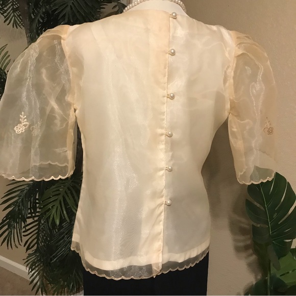 Ladies’ Pina Organza Embroidered Kimona Blouse - Picture 10 of 10